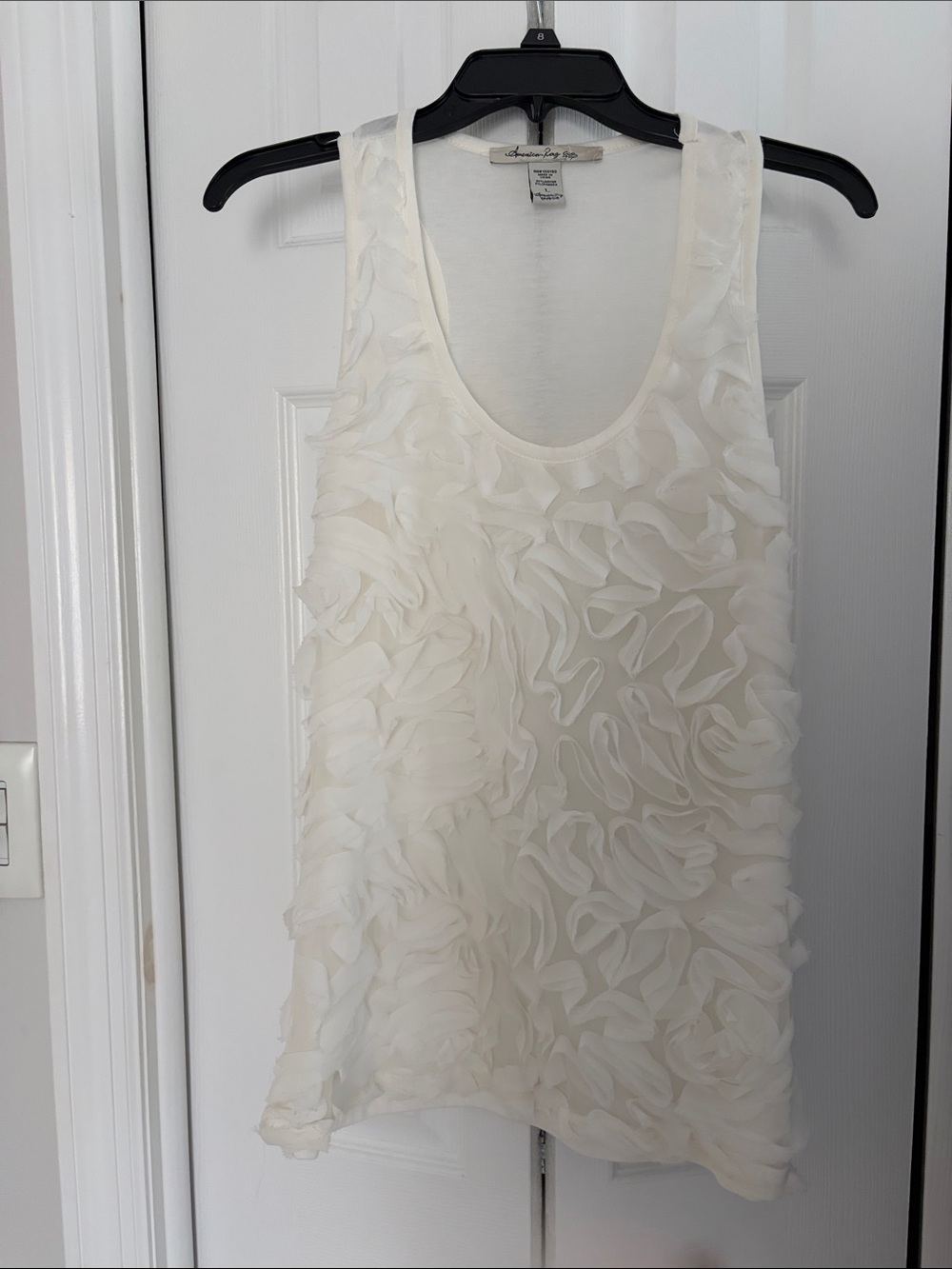 American Rag Ivory Ruffle Tank Top